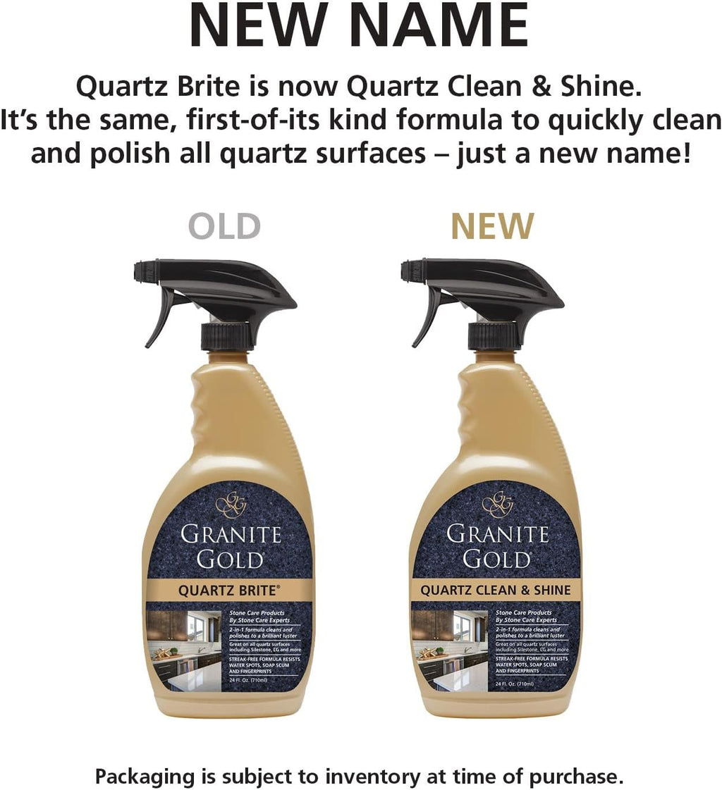 Granite Gold Quartz Clean & Shine Streak-Free Cleaner Deeps Cleans and Polishes All Quartz Surfaces Including Silestone, LG, and More, 24 Fl Oz (Pack of 1)