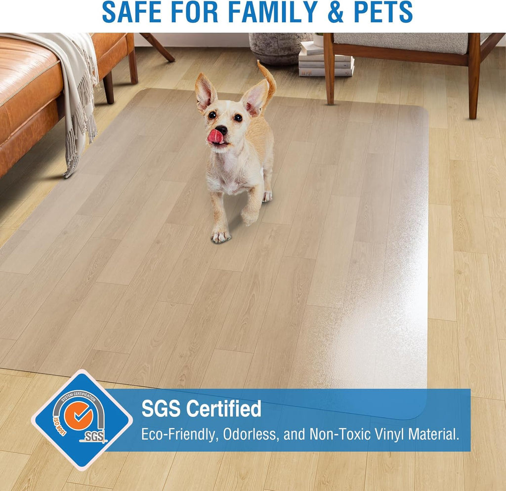 Clear Chair Mat, 48" x 36" Office Chair Mat for Hard Floors, Floor Protector Desk Mat for Gaming, Vinyl Floor Mat for Home Office Kichen Living Room, Clear