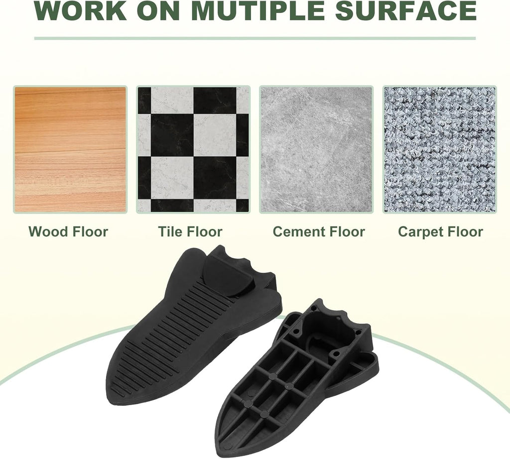 uxcell 2 Pcs Door Stoppers for Bottom of Door, Rubber Stackable Door Stopper Wedge Anti-Slip, 2.13 Inch, Black