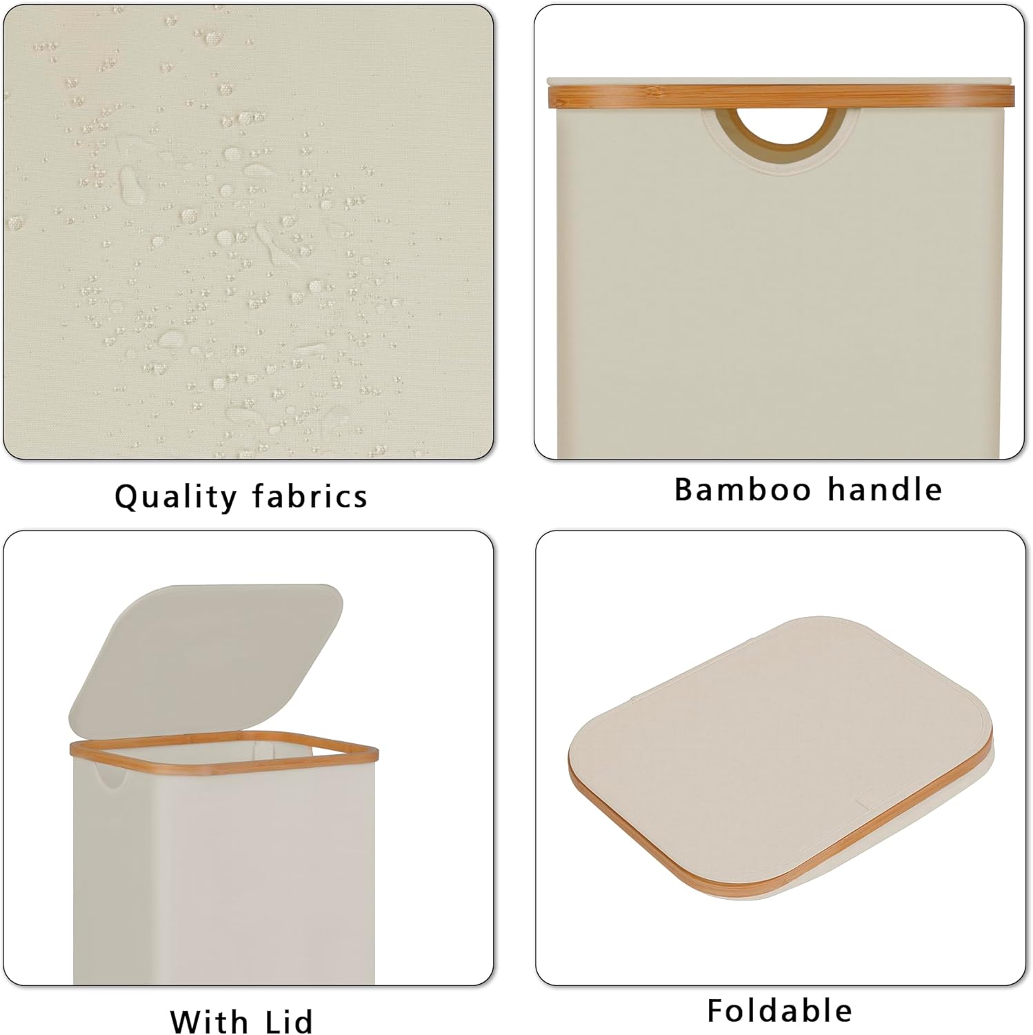 100L Laundry Hamper with Lid, Lagre Basket with Bamboo Handles,Foldable Clothes Hamper Tall Dirty Laundry Basket for Clothes Toys Towels Organizing,Pink