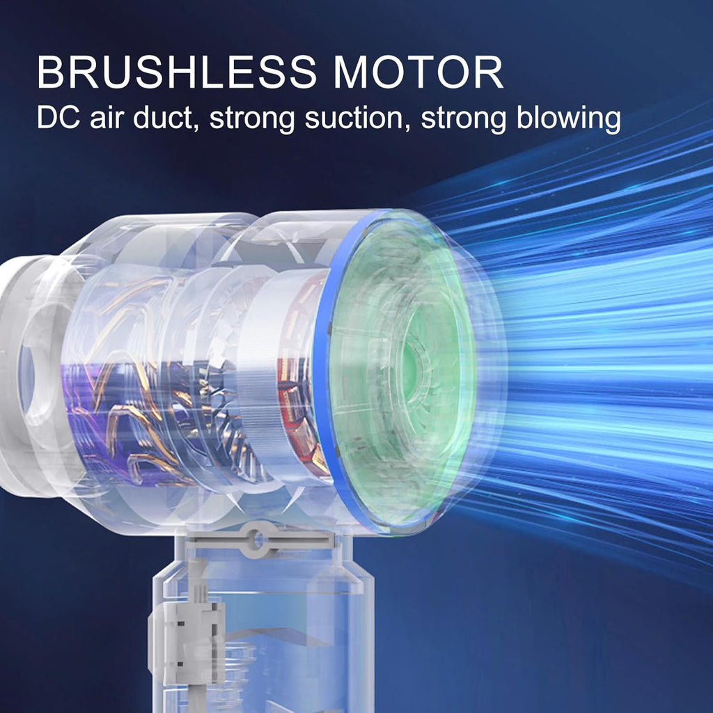 Car Vacuum Portable Cordless, 21000Pa Strong Suction Handheld Vacuum, 100W Auto Vac for Car Detailing, Home, RV Camping Use with 6000mAh Battery, Type-C Fast Charge & Blower Function