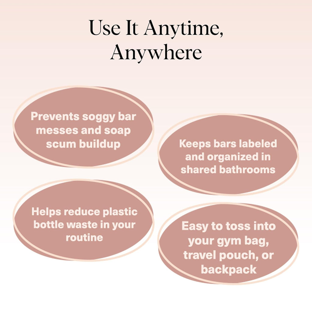 Kitsch Bar Soap Saver Bag – Patented Mesh Bag Soap Holder for Shampoo and Conditioner Bars - Extends Use & Prevents Soggy Mess - Recycled Mesh Beauty Pouch, Eco-Friendly – Terracotta