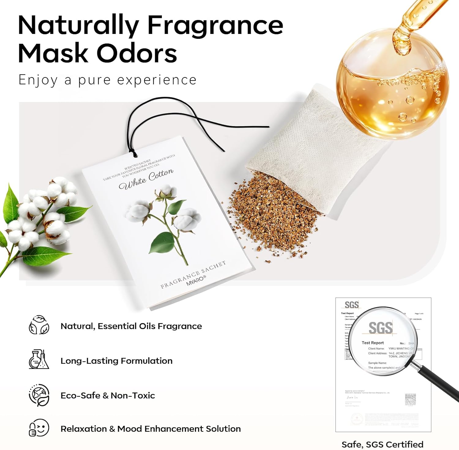 12 Packs Scent Sachets for Closet Clothes Storage - White Cotton Fragrance Long Lasting Home Air Freshener Odor Deodorizer