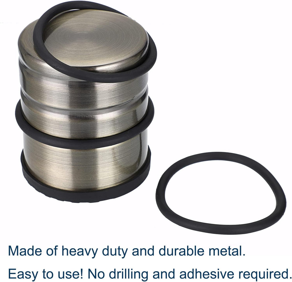 Sumnacon Heavy Duty Floor Door Stopper No Drill - Durability Stainless Steel Door Stop with Anti-Skid Rubber - Decorative Safety Doorstop for Home Office Commercial Industrial Decor, Bronze