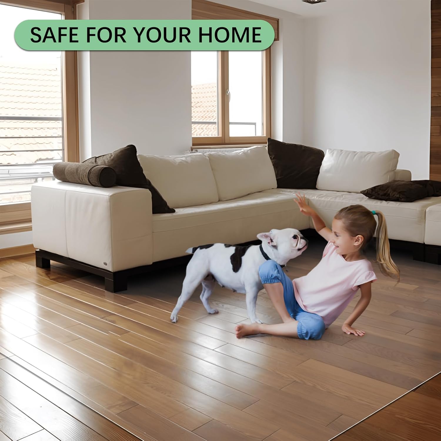 Kuyal Clear Chair Mat, Hard Floor Use, 4.75'×7' Transparent Office Home Floor Protector mat Chairmats (57" X 84" Rectangle)