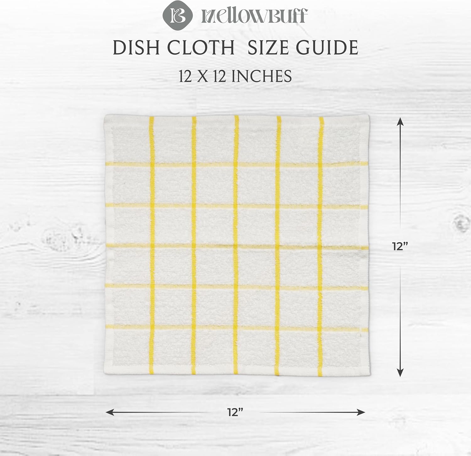100% Cotton Terry Dish Cloth & Dish Towel, 6 Pack, Super Soft and Absorbent Kitchen Towels, Perfect for Kitchen Cleaning and Dish Washing (Yellow (DT and DC Combo))