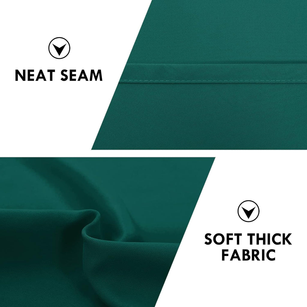 DWCN Blackout Curtains Thermal Insulated, Energy Saving & Noise Reducing Bedroom and Living Room Curtains, Hunter Green, W 52x L 95 Inch, Set of 2 Rod Pocket Curtain Panels