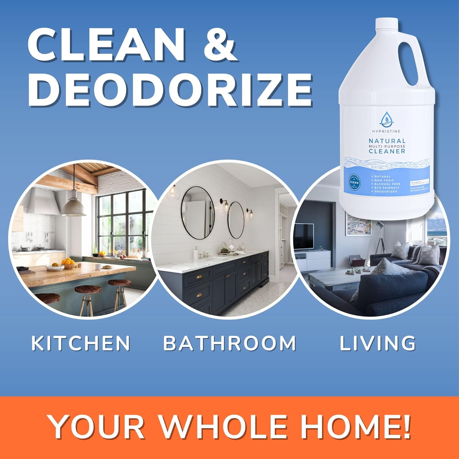 Pure Hypochlorous Acid Multi-Purpose Disinfectant Spray – Bleach- and Alcohol-Free Odor Remover, All-Surface Solution for Home, School and Office – Child-, Pet- and Food Contact-Safe