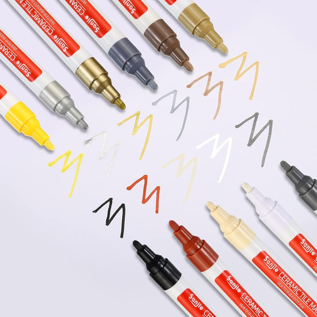 PATIKIL Grout Pen, 4 Pack Brown Tile Marker Waterproof Grout Sealer Pen Tile Repair Pens Paint Pens for Wall Floor Bathroom Kitchen Refresh