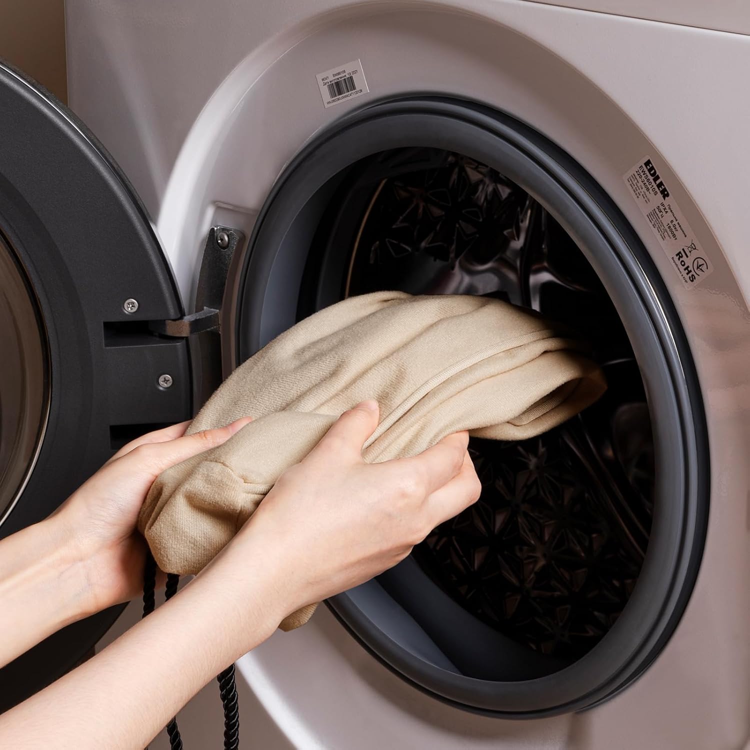 Sunolga 2-Pack 36" Door Draft Stopper Blocks Hot and Cold Air with Removable Washable Cover for Gaps Up to 3", All-Season Seal for Noise, Wind, Door Sweep for Bottom of Door, Home Essentials, Beige