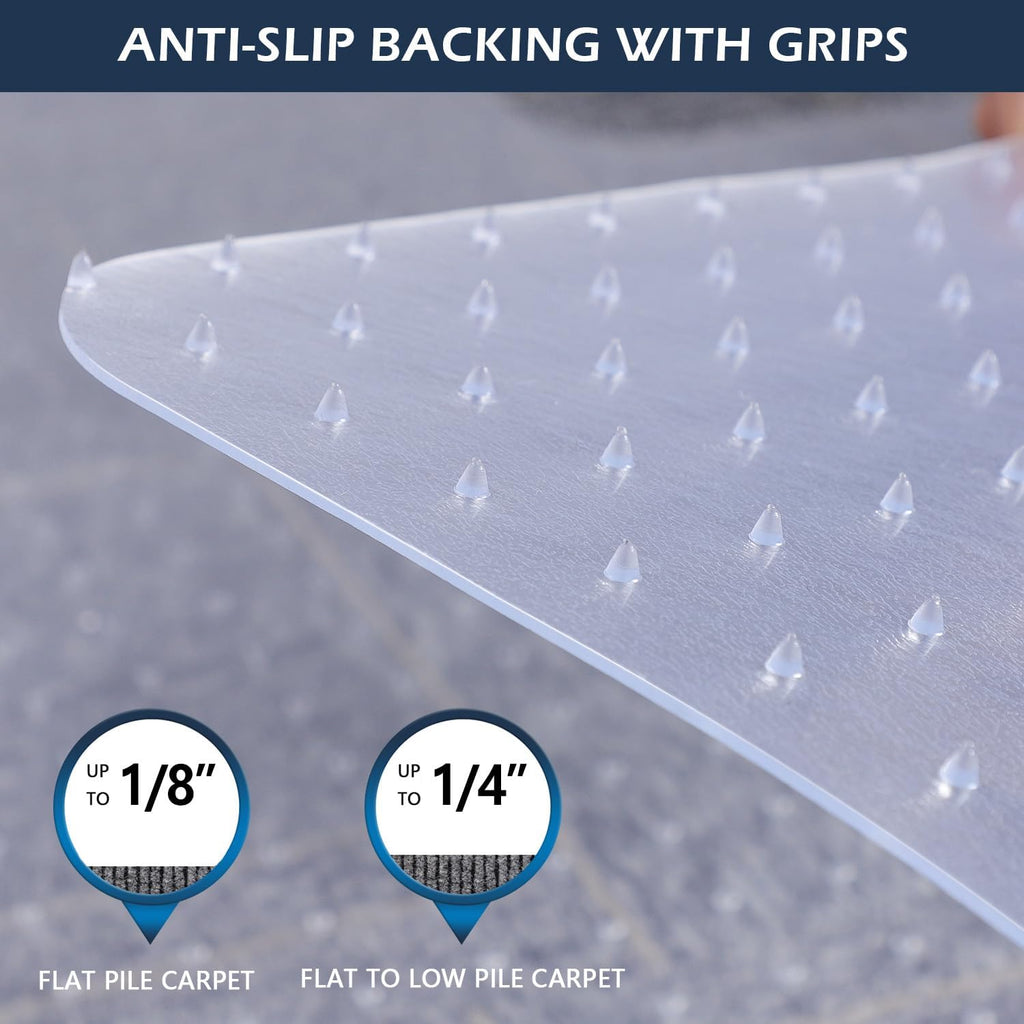 SALLOUS Chair Mat for Carpet, 36" x 48" Office Chair Mat for Carpeted Floors, Heavy Duty Vinyl Floor Mat with Grips, Floor Protector Computer Desk Mat for Home Office (Clear)