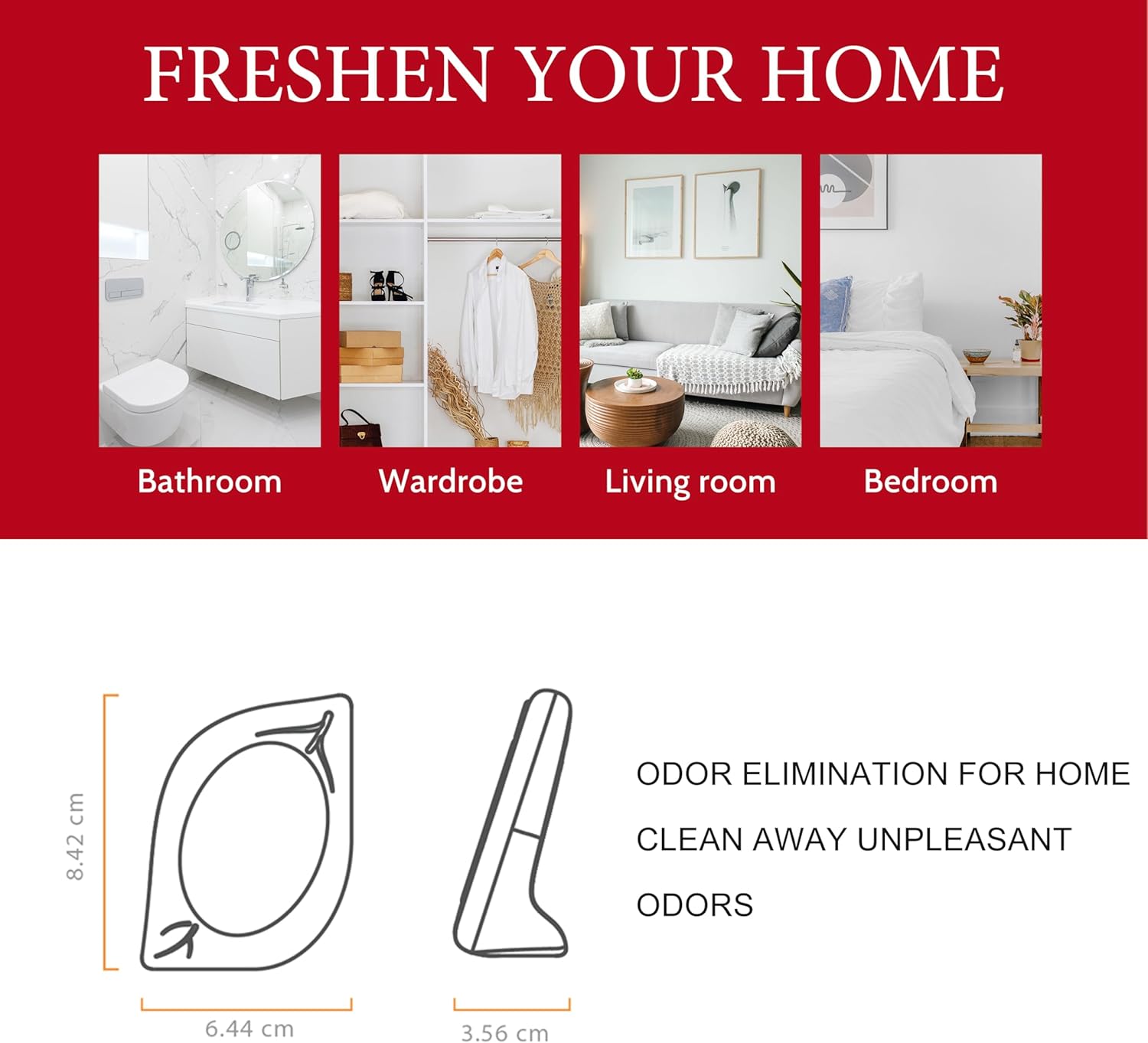 Air Freshener for Home, 4 Pack, Apple Cinnamon, Odor Eliminator for Small Area Closets Bathroom Pets Strong Odor, Up to 120 Days