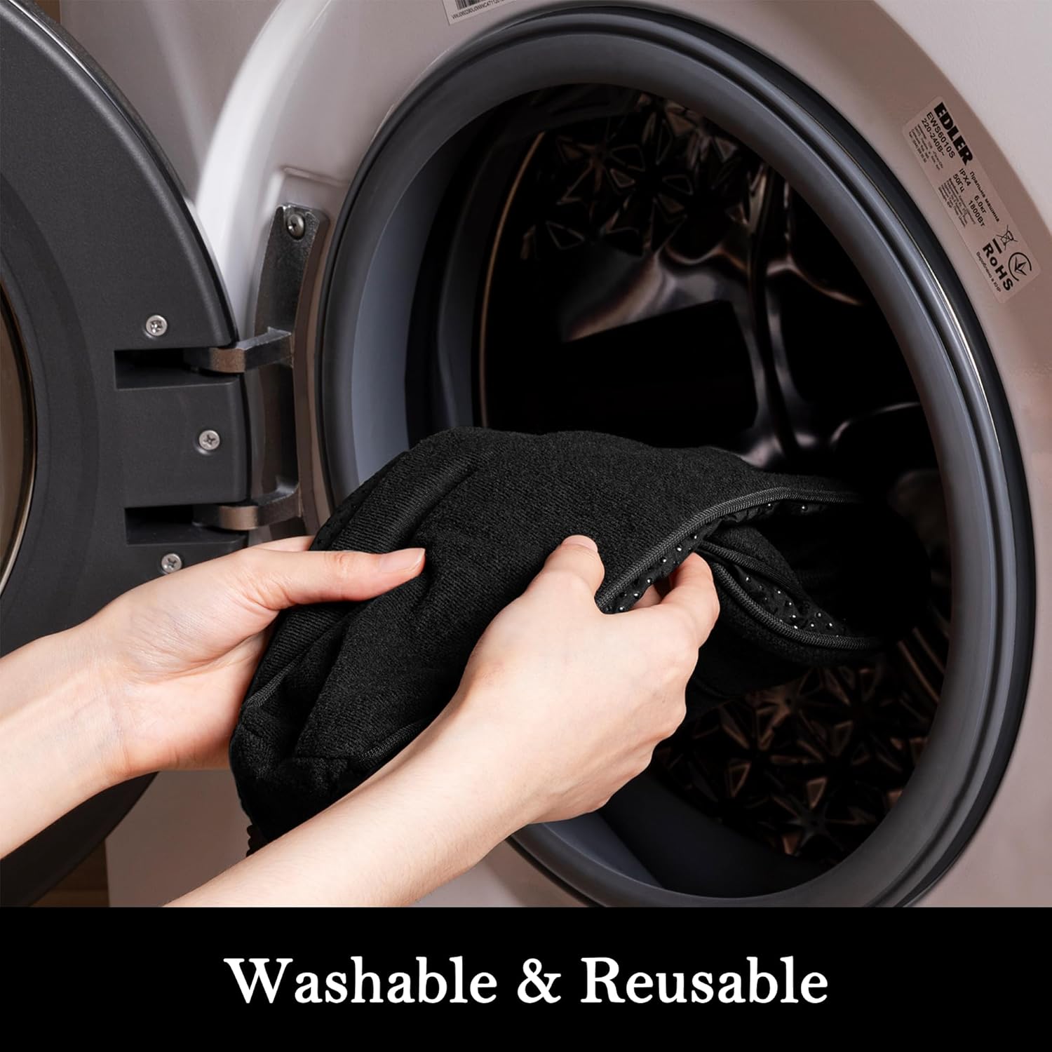 Sunolga 30" Door Draft Stopper Blocks Hot and Cold Air with Removable Washable Cover for Gaps Up to 3", All-Season Seal for Noise, Door Sweep for Bottom of Door and Window, Home Essentials, Black