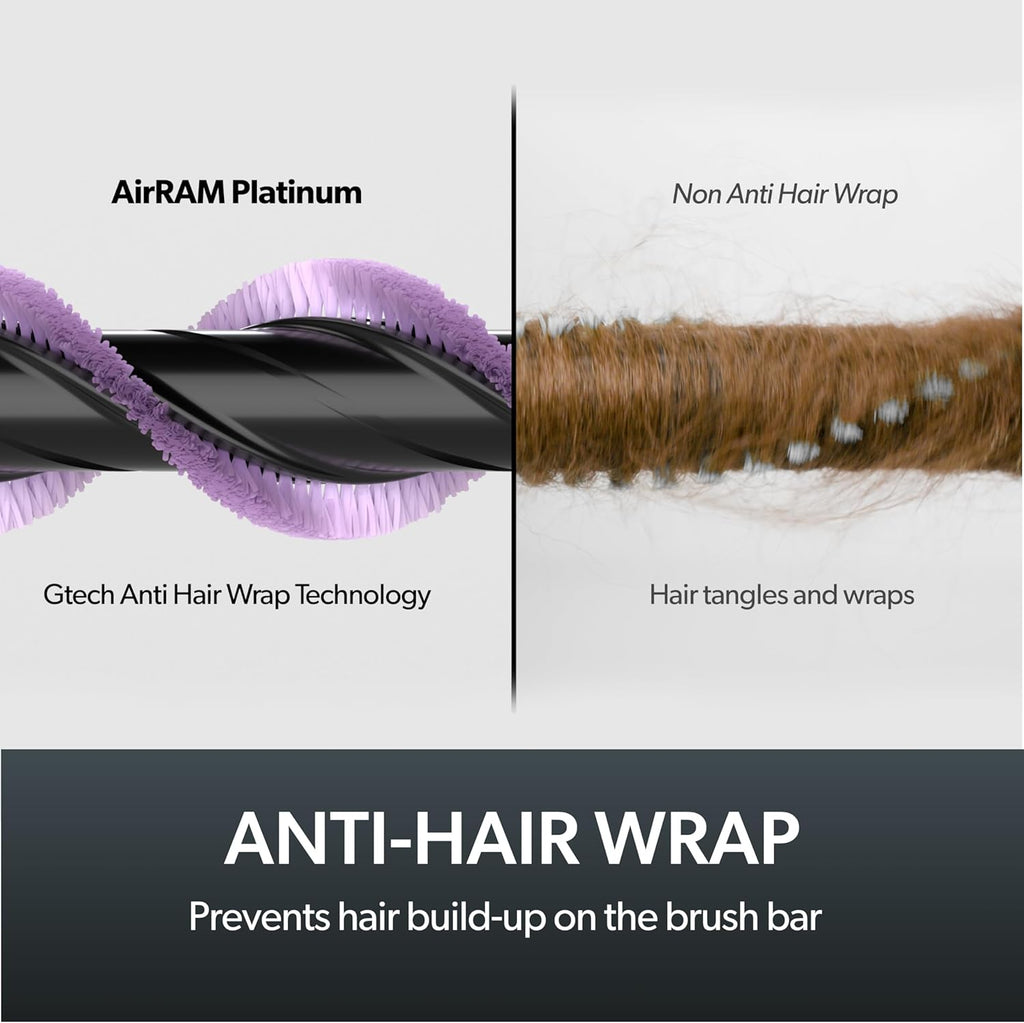 Gtech System Platinum Bundle Vacuum Cleaner Bundle - Includes The AirRam Platinum Upright and The Multi Platinum Handheld - Rechargeable 22V Lithium Ion Battery - Anti-Hair Wrap