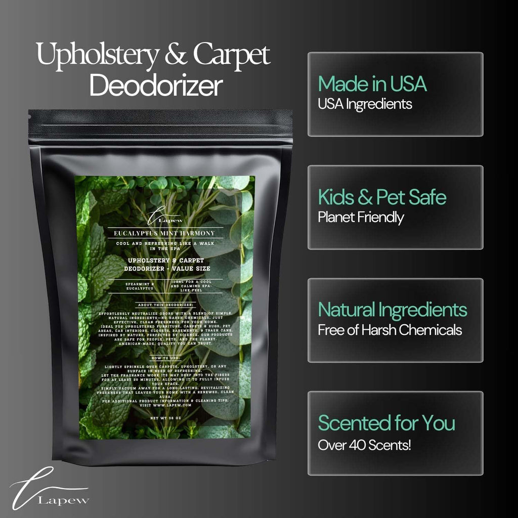 Eucalyptus Mint Harmony Carpet Freshener Powder Refill 36 oz | Powerful Odor Eliminator for Home | Upholstery Deodorizer | Carpet Deodorizer | Pet Urine | Cat Litter Box | Eucalyptus Spearmint