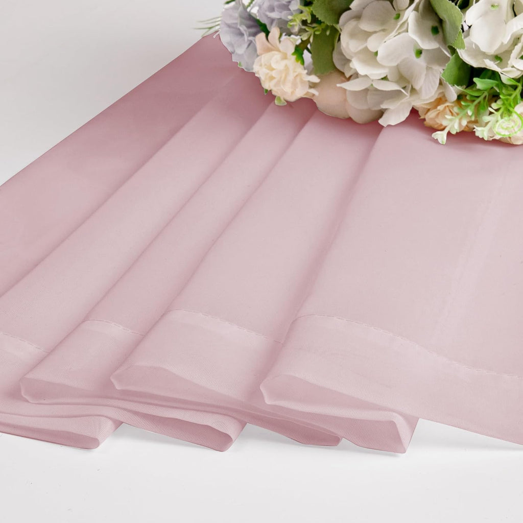 Chyhomenyc Sheer Curtains 54 Inch Long 2 Panels, Short Voile Drapes for Dinning Small Windows Bathroom Living Room Bedroom, Rod Pocket, 42Wx54L Inches, 2PCS, Blush Pink