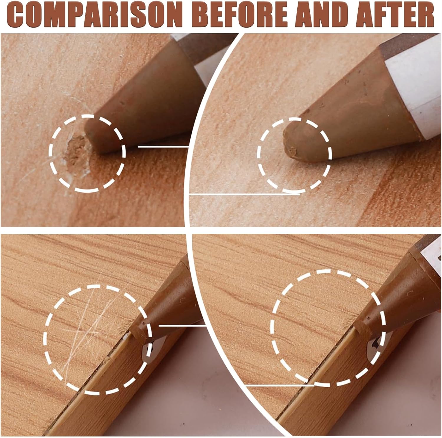 SEISSO 18 Colors Wood Wax Sticks ＆ Wood Markers Furniture Repair Kit - Set of 39 - Wood Floor Scratch Repair, Furniture Markers Touch Up Restore Wood Floors, Tables, Holes, Laminate, Carpenters