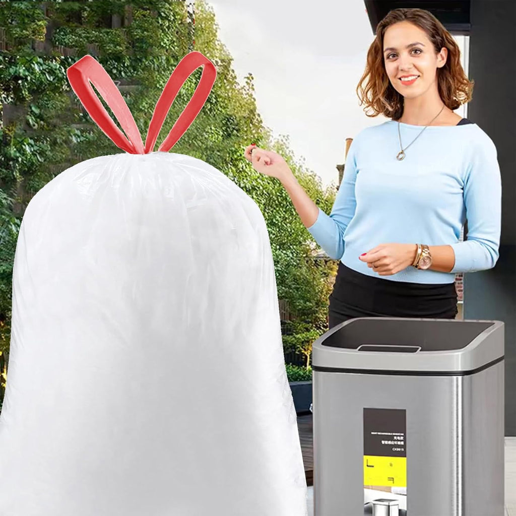Trash Bags 17-18 Gallon Drawstring Garbage 26x33 inches Heavy Duty Plastic Garbage Bags for Household Kitchen Bedroom Bathroom Living room Office Restaurant Thickened Stretchy (108 Count)