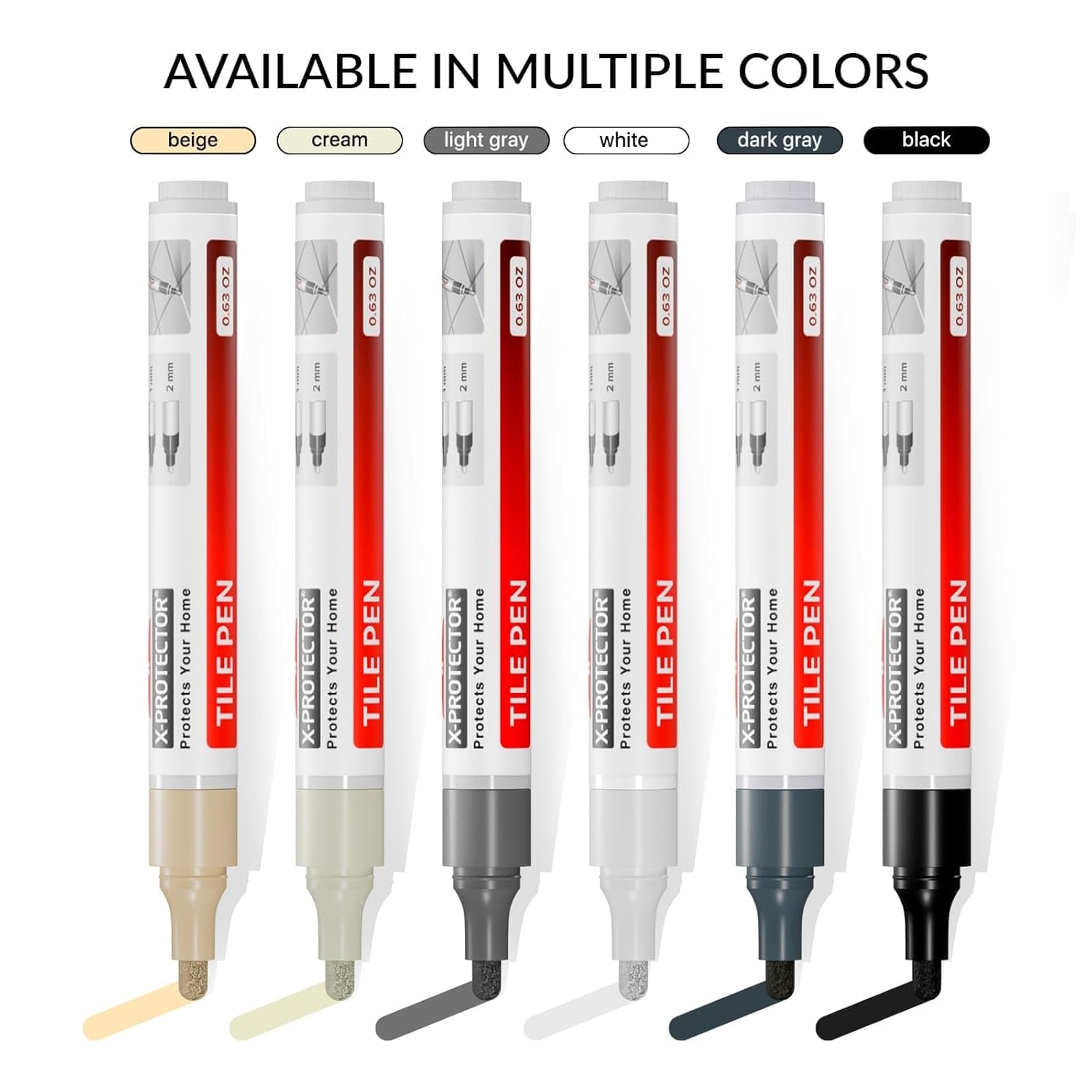 X-Protector Pen for Grout - 2 PCS, Black - Ideal Grout Paint Pens to Make Grout Black Again - Premium Grout Renew Pen with 2 Tips Types - Make Your Grouts Perfect Again!