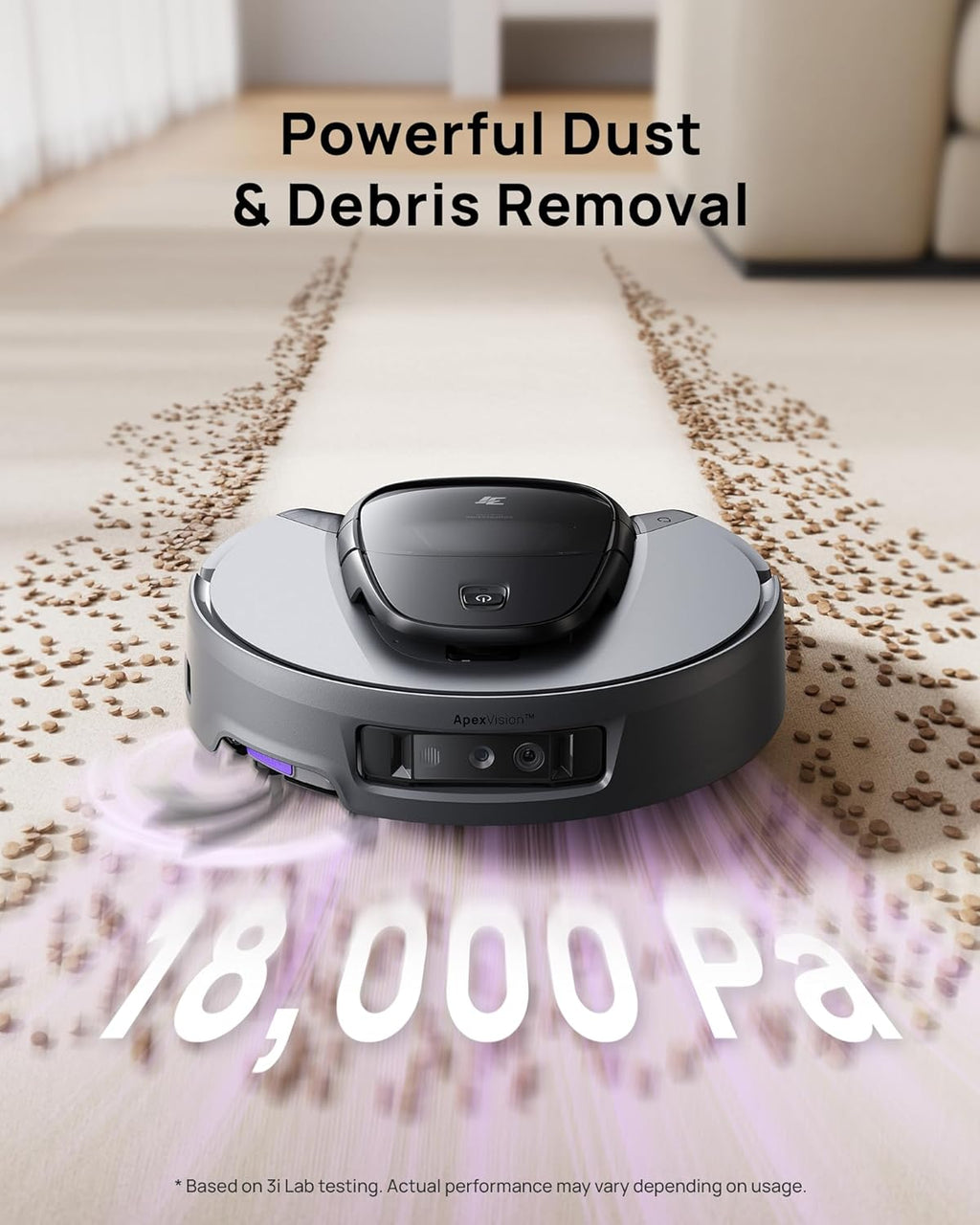 3i G10+ Robot Vacuum and Mop Combo, 18,000 Pa Suction, 60-Day Hands-Free Cleaning with Quiet Debris Compression, Smart LiDAR Navigation, Auto Extension Along Edges, Ideal for Hard Floors & Carpets