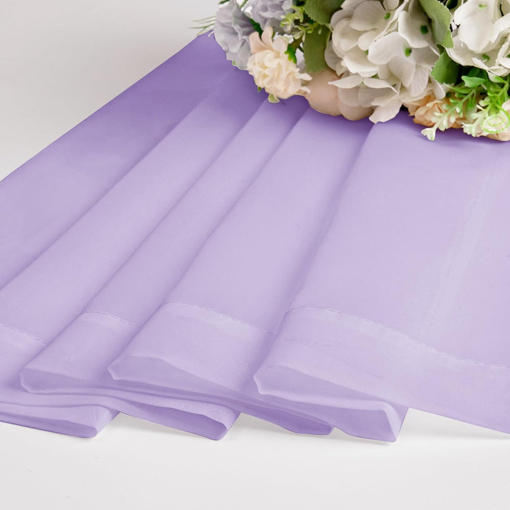 Chyhomenyc Lilac Sheer Curtains 45 Inch Long 2 Panels, Light Filtering Rod Pocket Voile Short Curtains Drapes for Living Room Bedroom Small Windows, 42Wx45L Inches