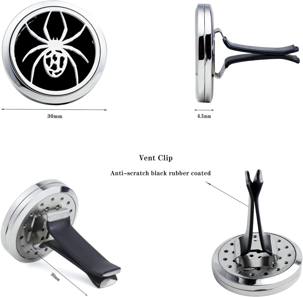 Car Diffuser Vent Clip 30mm Aromatherapy Essential Oil Automotive Diffuser Air Fresheners Vent Clips Car Accessories for Women Birthday Gifts (Spider)