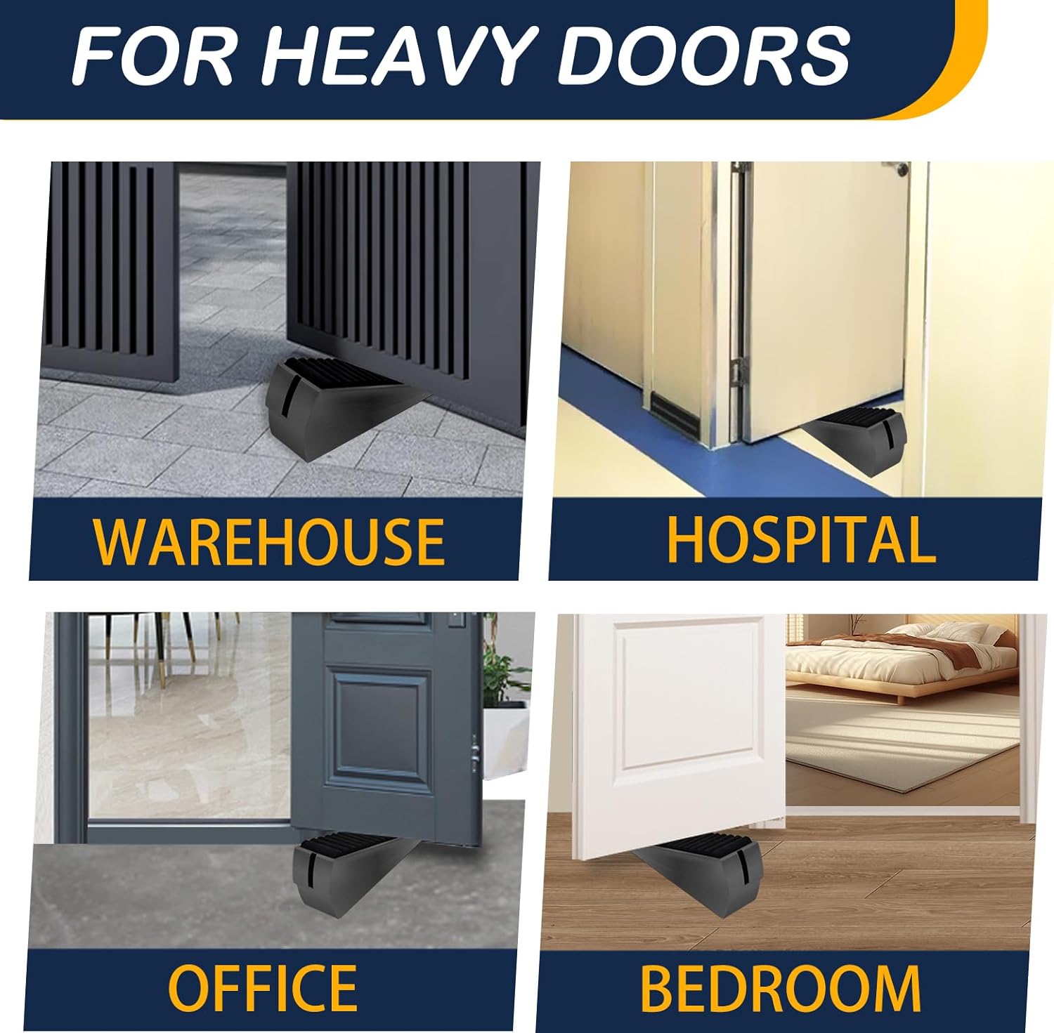 Heavy Duty Door Stopper Adjustable Spring Large Stoppers Wedge, Tall up to 3 Inches Doorstop Stainless steels Made Suits Any Heavy Doors