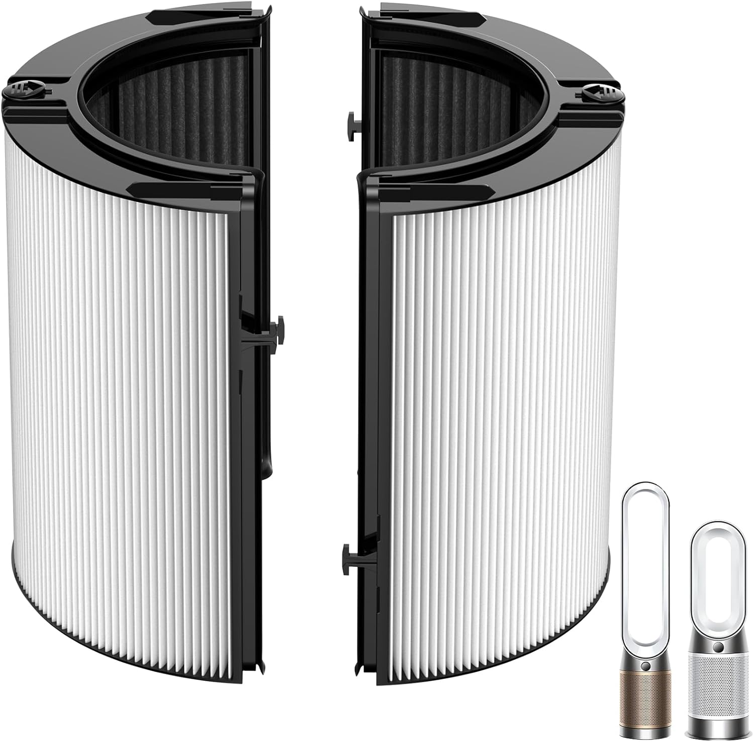 Upgraded 2-in-1 Replacement Filter Compatible with Dyson TP07 TP10 HP10 TP06 HP06 TP04 HP04 PH02 PH01 PH03 PH04 HP09 TP09 HP07 Air Purifier, 360°Combi Glass H13 True Hepa+ Activated Carbon Filter