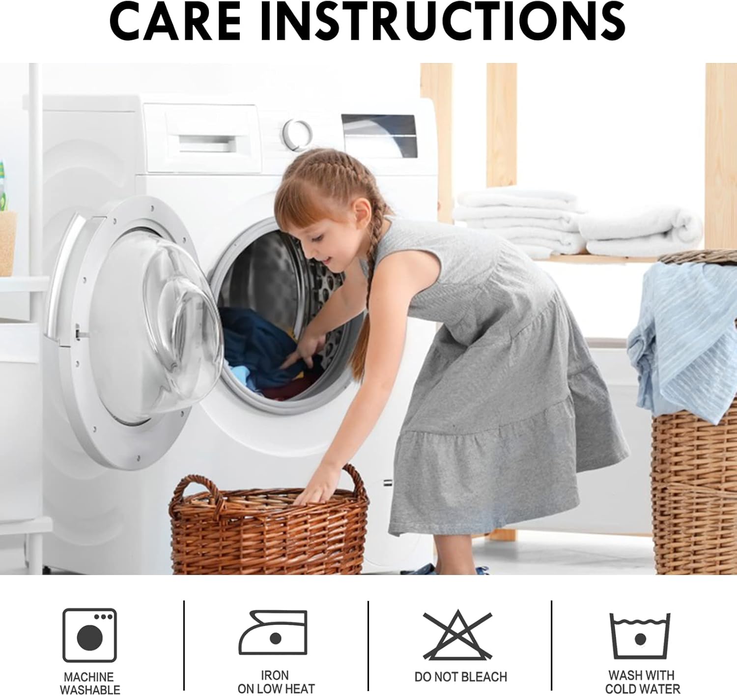 DWCN White Curtains for Living Room Thermal Insulated, 50% Light Blocking Curtains for Bedroom, Dining Room Window, W 52x L 63 Inch, Set of 2 Rod Pocket Curtain Panels