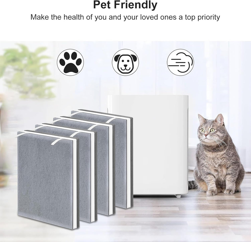 Vital 100 Replacement Filter Compatible with Levoit Vital 100 Air Purifier, 3-in-1 Replacement Filter and High-Efficiency Activated Carbon Filters, Part Number Vital 100-RF, 4 Pack.