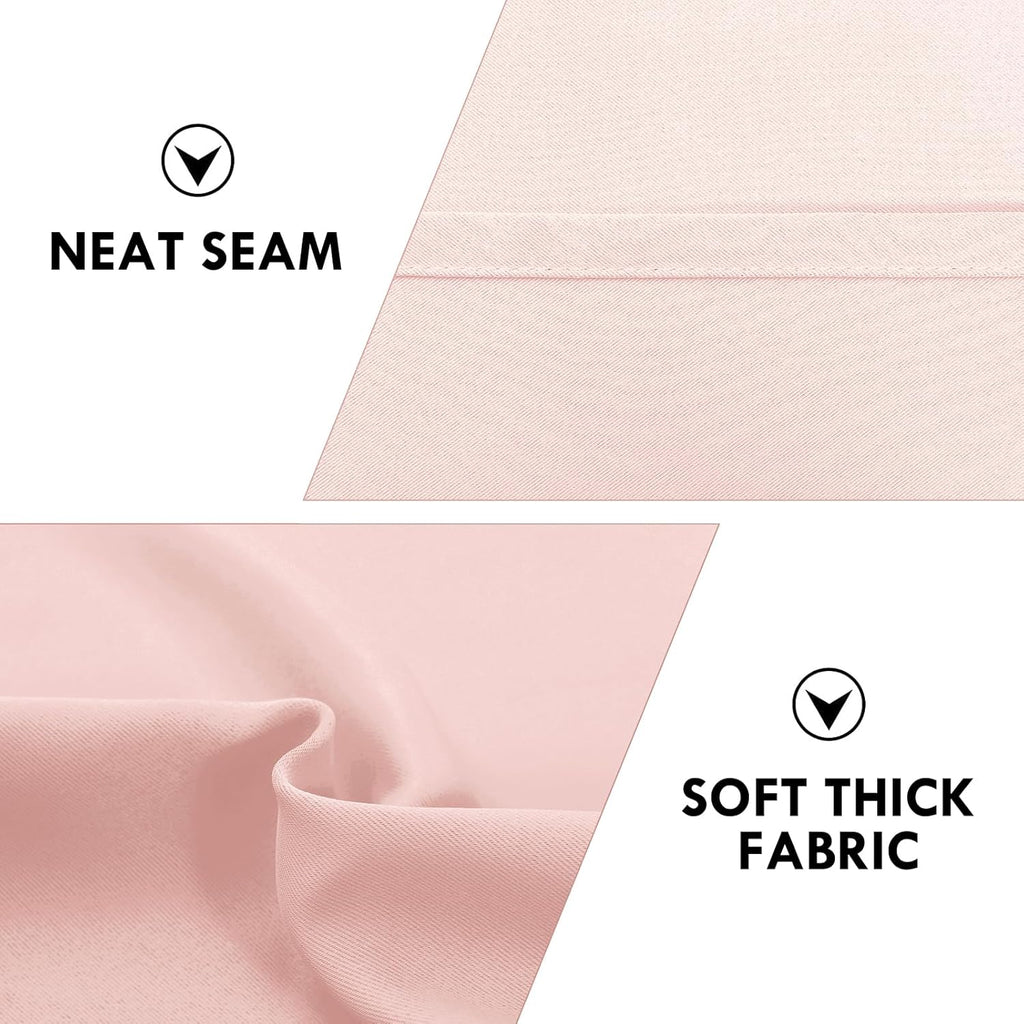 DWCN Blackout Curtains – Thermal Insulated, Energy Saving & Noise Reducing Bedroom and Living Room Curtains, Blush Pink, W 42x L 54 Inch, Set of 2 Rod Pocket Curtain Panels