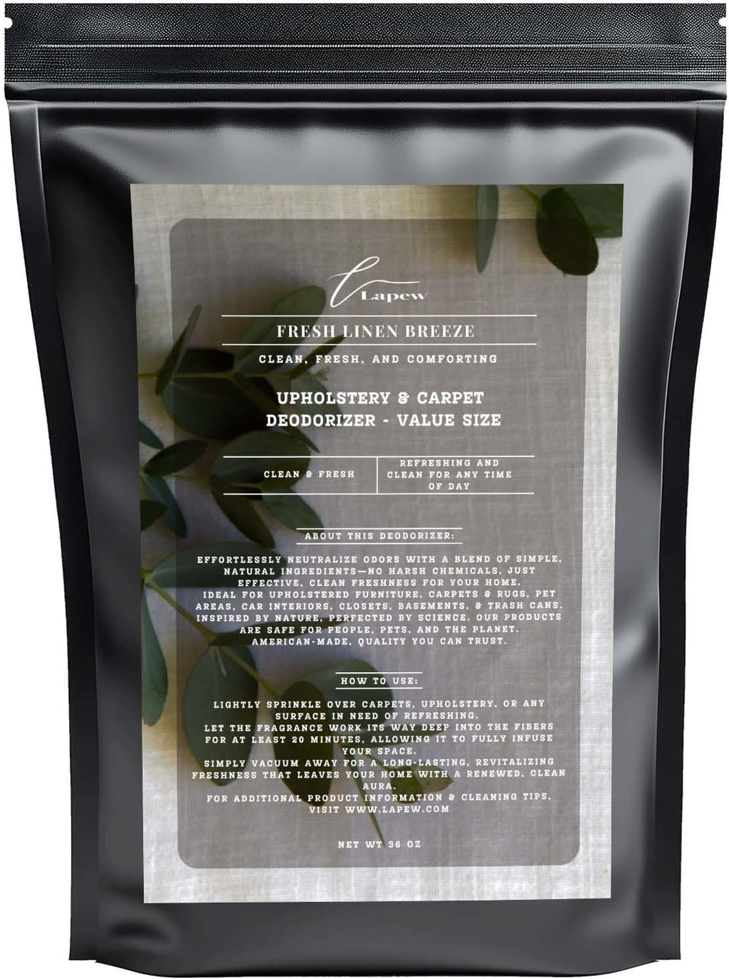 Fresh Linen Breeze Carpet Freshener Powder Refill 36 oz | Powerful Odor Eliminator for Home | Upholstery Deodorizer | Carpet Deodorizer | Pet Urine | Cat Litter Box