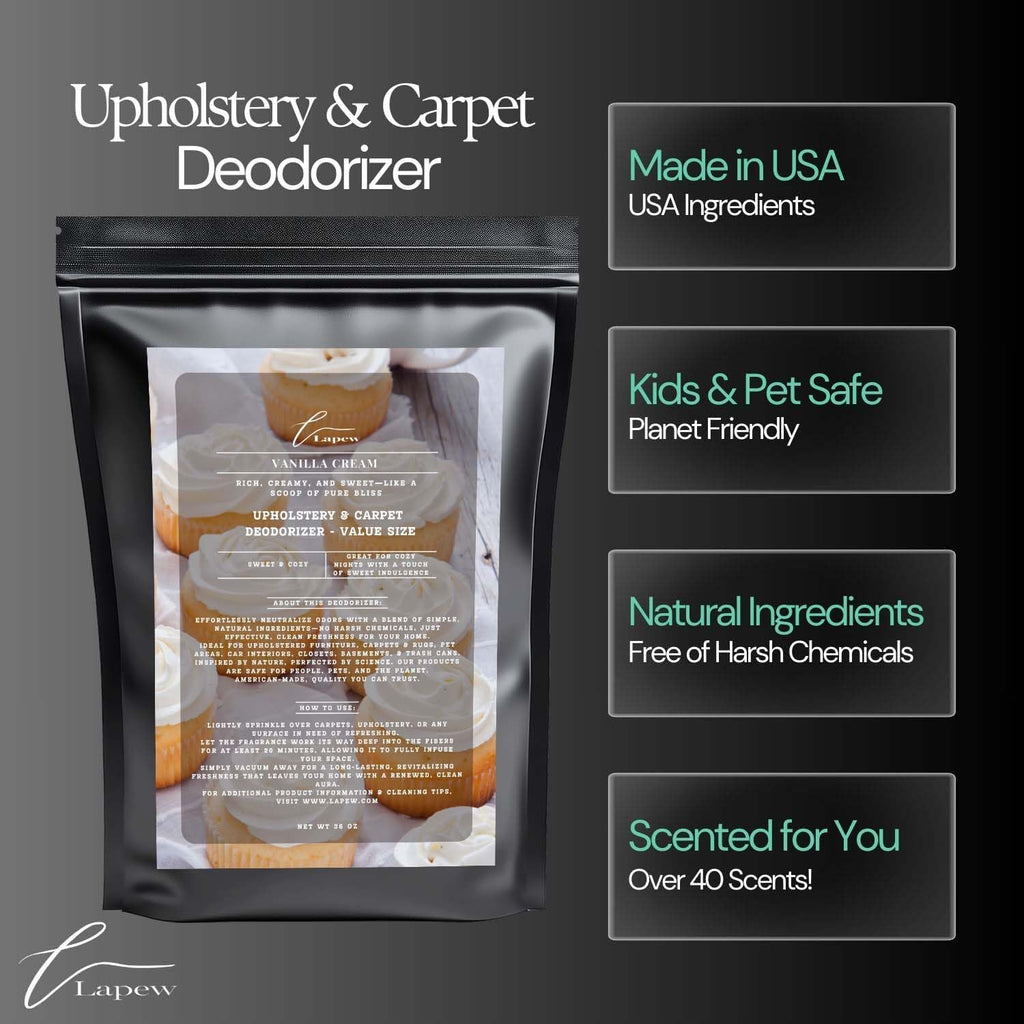 Vanilla Cream Carpet Freshener Powder Refill 36 oz | Powerful Odor Eliminator for Home | Upholstery Deodorizer | Carpet Deodorizer | Pet Urine | Cat Litter Box