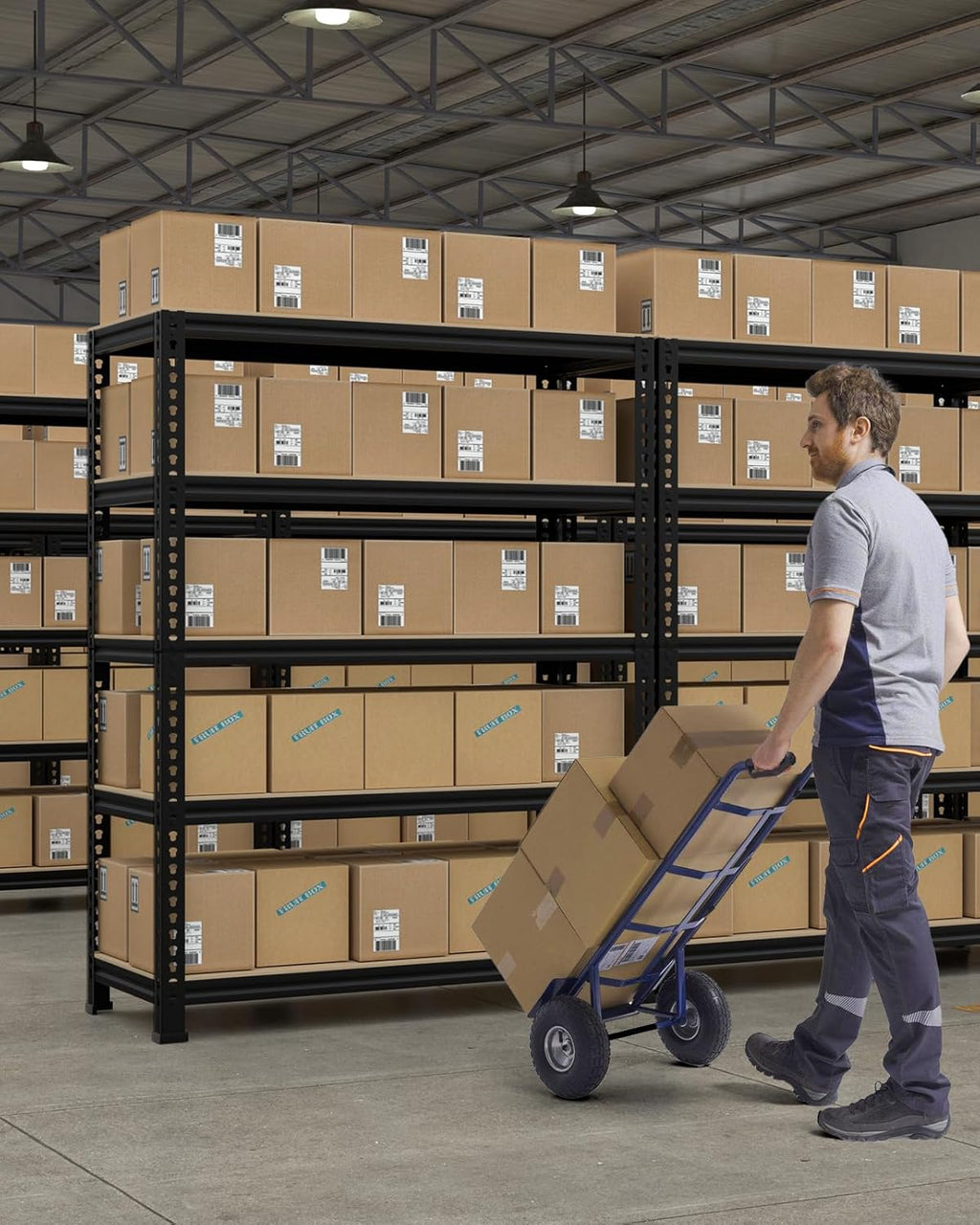 PrimeZone 32" W x 16" D x 63" H Storage Shelves - 5 Tier Adjustable Garage Storage Shelving, Heavy Duty Metal Storage Utility Rack Shelf Unit for Warehouse Pantry Closet Kitchen, Black