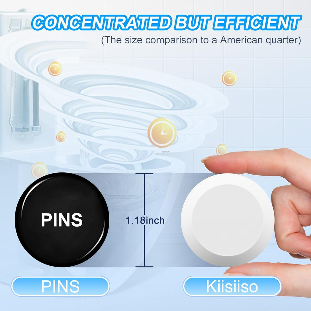 KIISIISO Toilet Bowl Cleaner Tablets 50 PACK, Automatic Bleach Toilet Tank Cleaners, Bathroom Long-Lasting Freshness, Slow-Releasing Powerful Deodorizing & Descaling