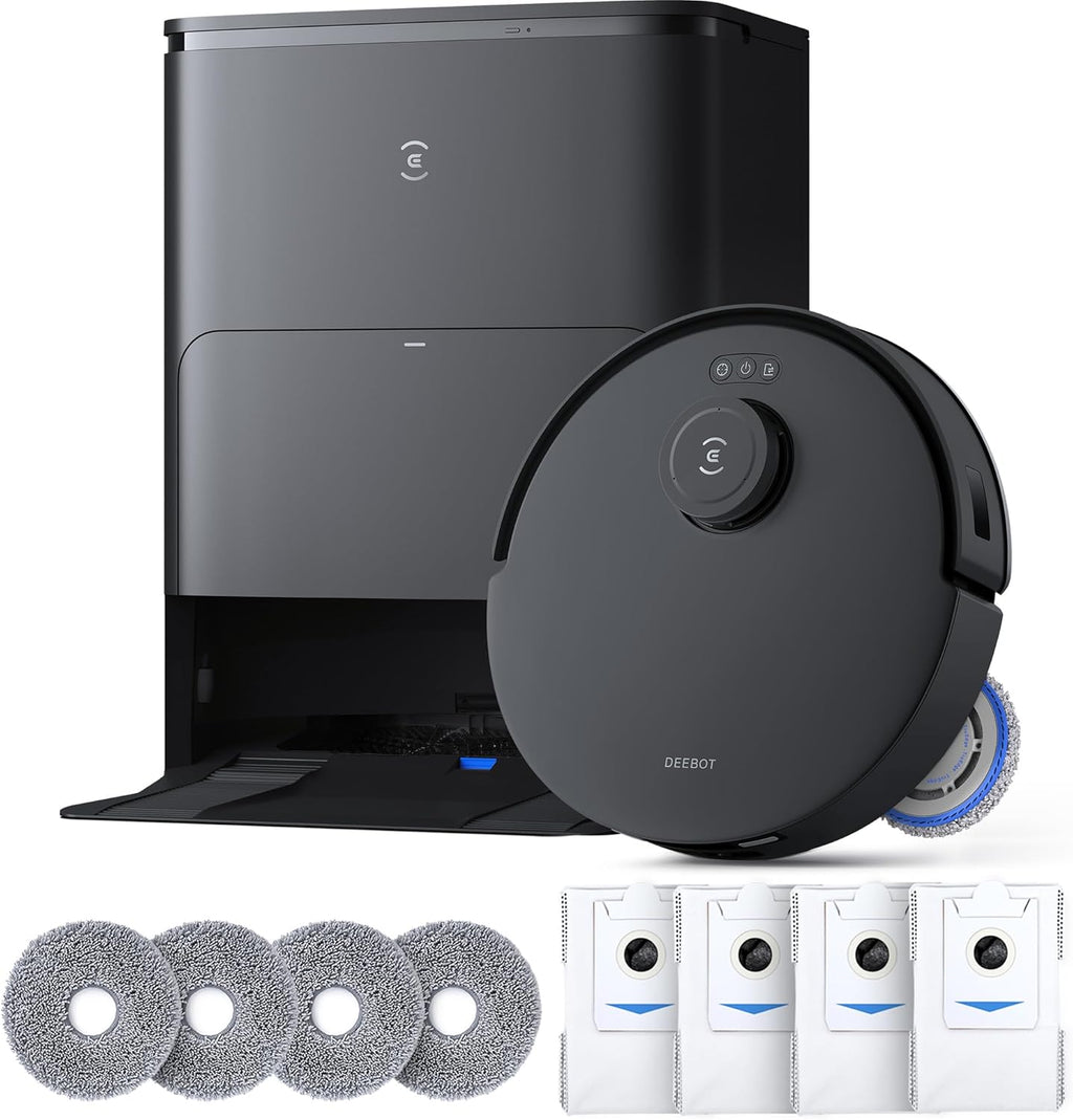 ECOVACS DEEBOT T30S Care Robot Vacuum and Mop, 11000Pa, ZeroTangle Technology, TruEdge Adaptive Edge, Hot Wate Washing, Self-Emptying, Self Refilling, Auto Lifting, Obstacle Avoidance