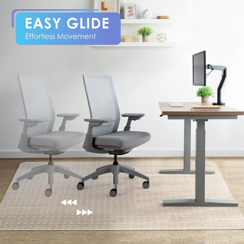 Vicwe Office Chair Mat for Carpeted Floors, 48"X36" Rectangle Desk Chair Mats with Studs for Low and No Pile Carpeted Floors, Easy Glide Computer Desk Chair Mat for Home & Offices