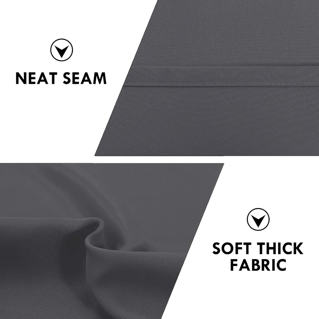 DWCN Bedroom Curtains Blackout Drapery Panels 54 Inch Length 2 Panels Set, Three Pass Microfiber Thermal Insulated Energy Saving Rod Pocket Window Treatment Drapes (W52 x L54 Inch, Dark Grey)
