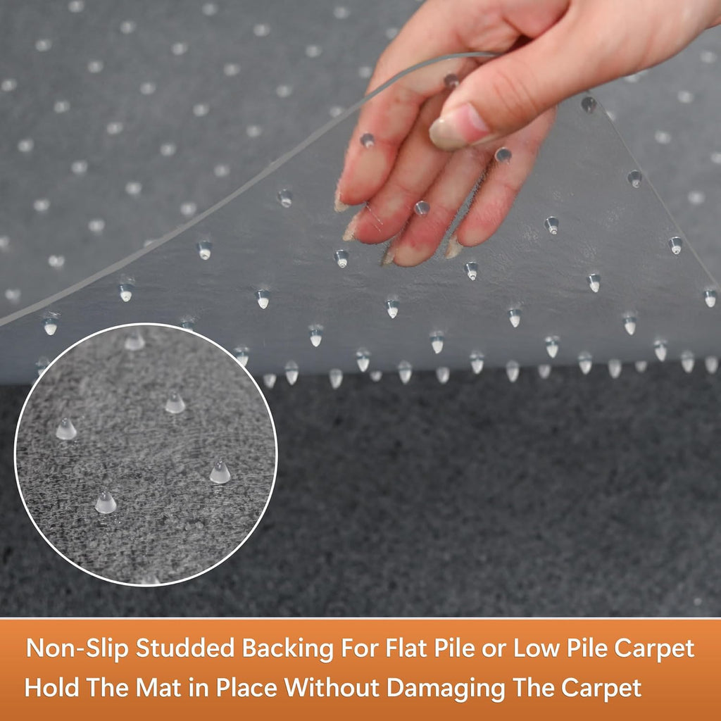 Office Chair Mat for Carpets - 35” x 55” Clear Carpet Chair Mats for Low Pile Carpeted Floors Home Office, Studded Floor Mat for Office Chair on Carpet