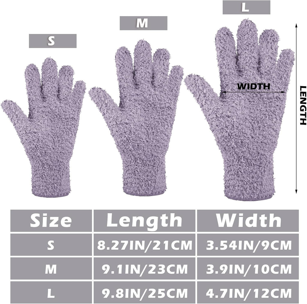 Patelai 3 Pairs Microfiber Plant Dusting Gloves Leaf Cleaning Gloves for Indoor Plants, Blinds, Furniture, House(Small,Pink, Nude, Light Purple)
