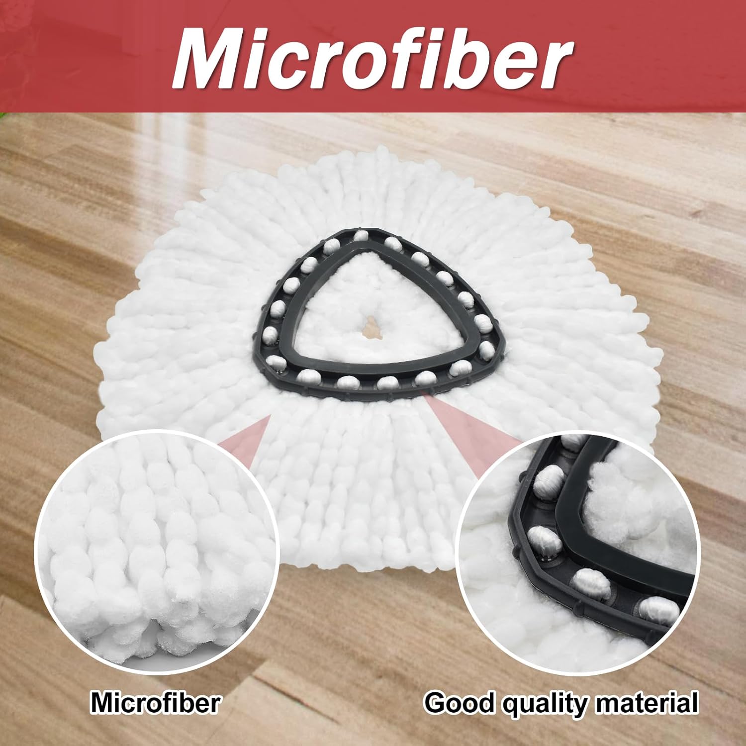 Mop Heads Replacements,Scrubber Head,Base and Pedal Bearing Replacement Combo Set for O-Cedar EasyWring 1-Tank System,Microfiber Mop Replace Head and Scrub Brush for Multi Surface Floor