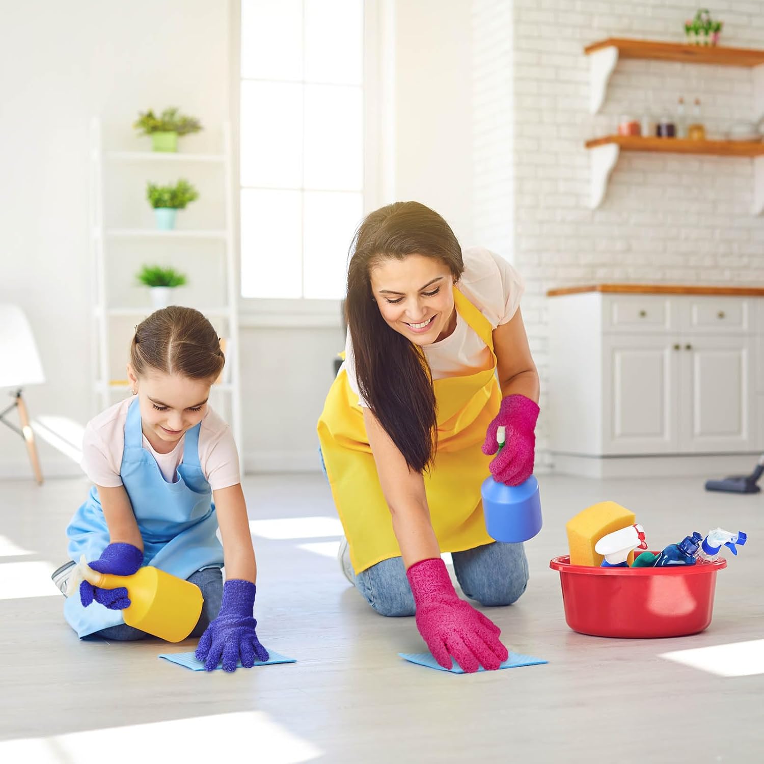 6 Pcs Microfiber Dusting Mitt Gloves Microfiber Washable Dusting Gloves Car Wash Mitt for Leaf Cleaning Plant