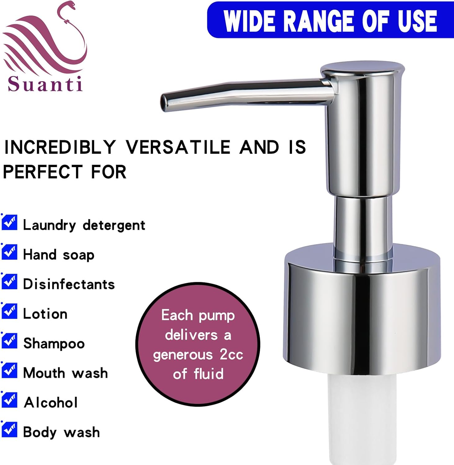 4Pcs Soap Dispenser Pump Replacement(Standard Diameter 28/400 Neck Size,1.1inch),Lotion Dispenser Pumps for Regular Mouth Plastic Shampoo Bottle (Silver)