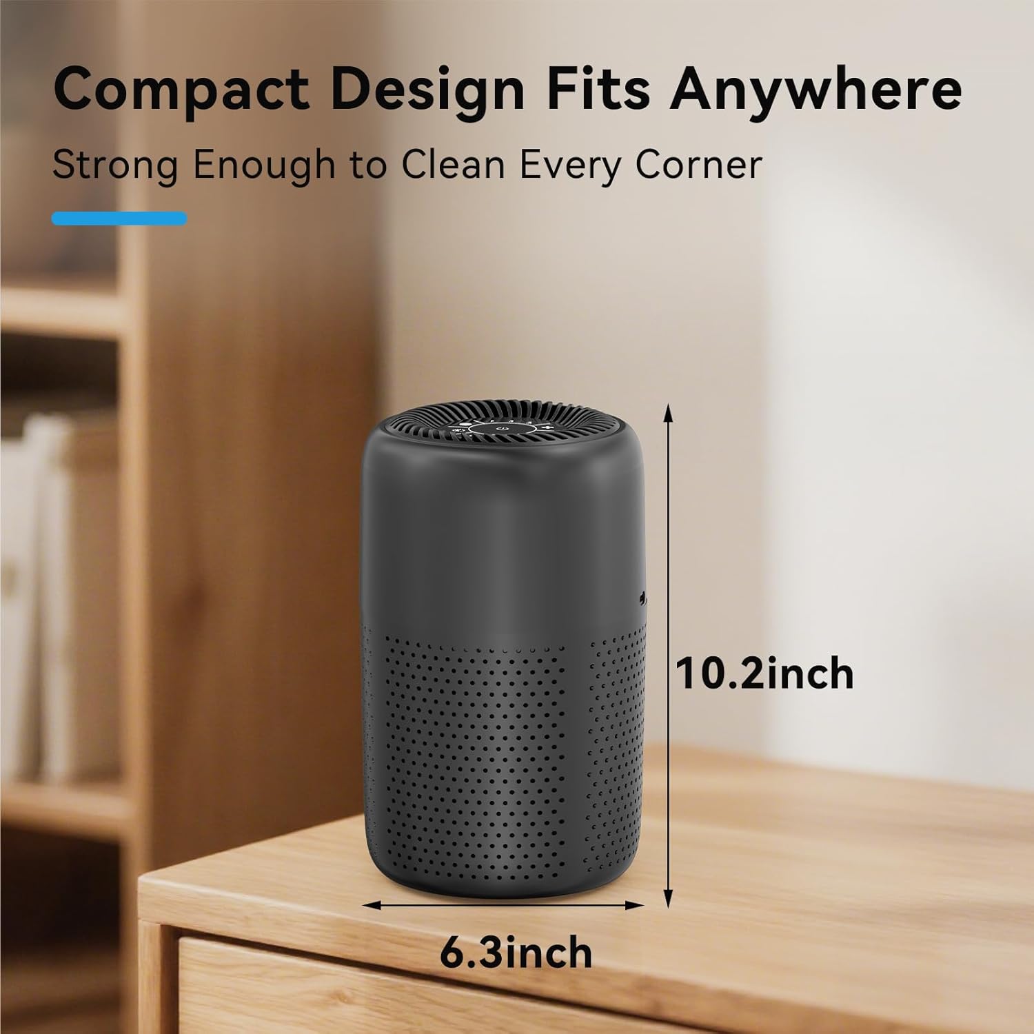 Small Air Purifiers for Bedroom Home Dorm Up to 600 sqft,20 dB Quiet Desktop Air Purifier With Night Light,H13 HEPA Filter,For Smoke Pets Dander Hair Filter,For Apartment Kitchen