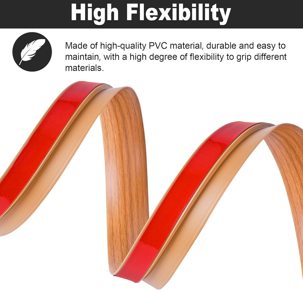 20Ft Carpet Floor Transition Strip, Self Adhesive Floor Edging Trim Strip, PVC Threshold Cover for Doorway, Floor Divider Strip Suitable for Threshold Height Less Than 5 mm - Light Brown Coffee