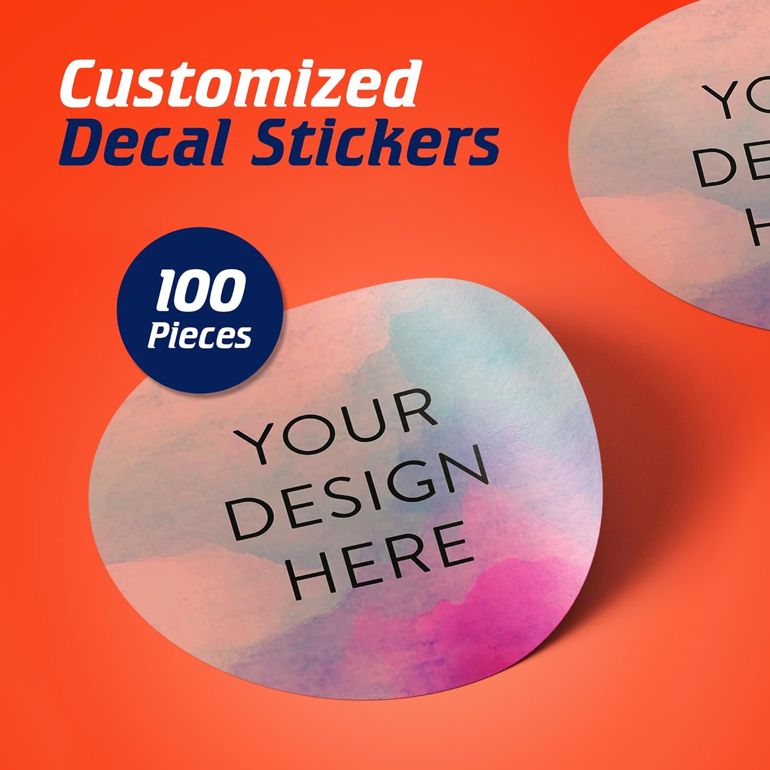 100 Custom Vinyl Stickers - Upload Your own Image, Text, Design, Logo - Personalized Logo Labels for Handmade, Packaging, Bottle, Jars, Candle, Brand Stickers (Rose, 6x6)