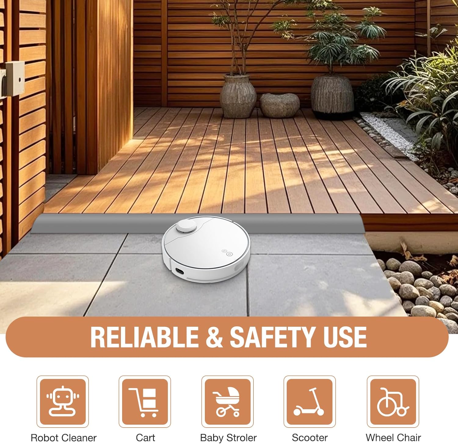 Floor Transition Strip Self Adhesive Vinyl Door Threshold for Doorways Carpet Edging Trim Overlap Edge Reducer for Laminate Floor, Carpet, Tile (Gray, 3/5" to 4/5", 10Ft)