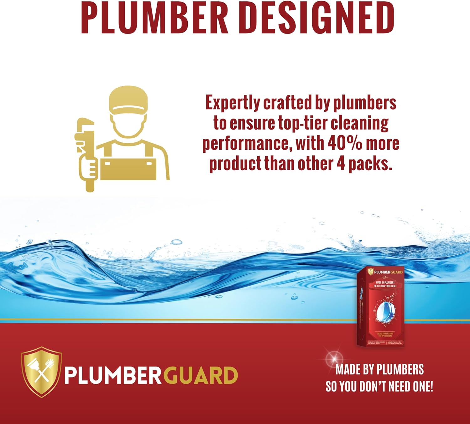 Toilet Tablets 4 Pack | Bleach & Chlorine Free, Dual-action Whitening with 1% Hydrogen Peroxide | Plumbers' Choice | Automatic Toilet Bowl Cleaner Tablets | Long-lasting Cleaning Supplies