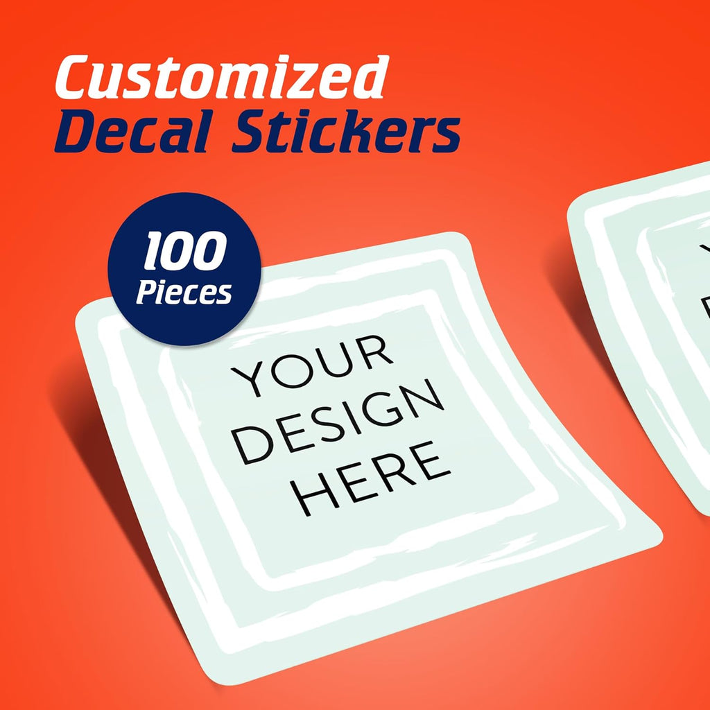 100 Custom Vinyl Stickers - Upload Your own Image, Text, Design, Logo - Personalized Logo Labels for Handmade, Packaging, Bottle, Jars, Candle, Brand Stickers (Mint, 1.5x1.5 Square)
