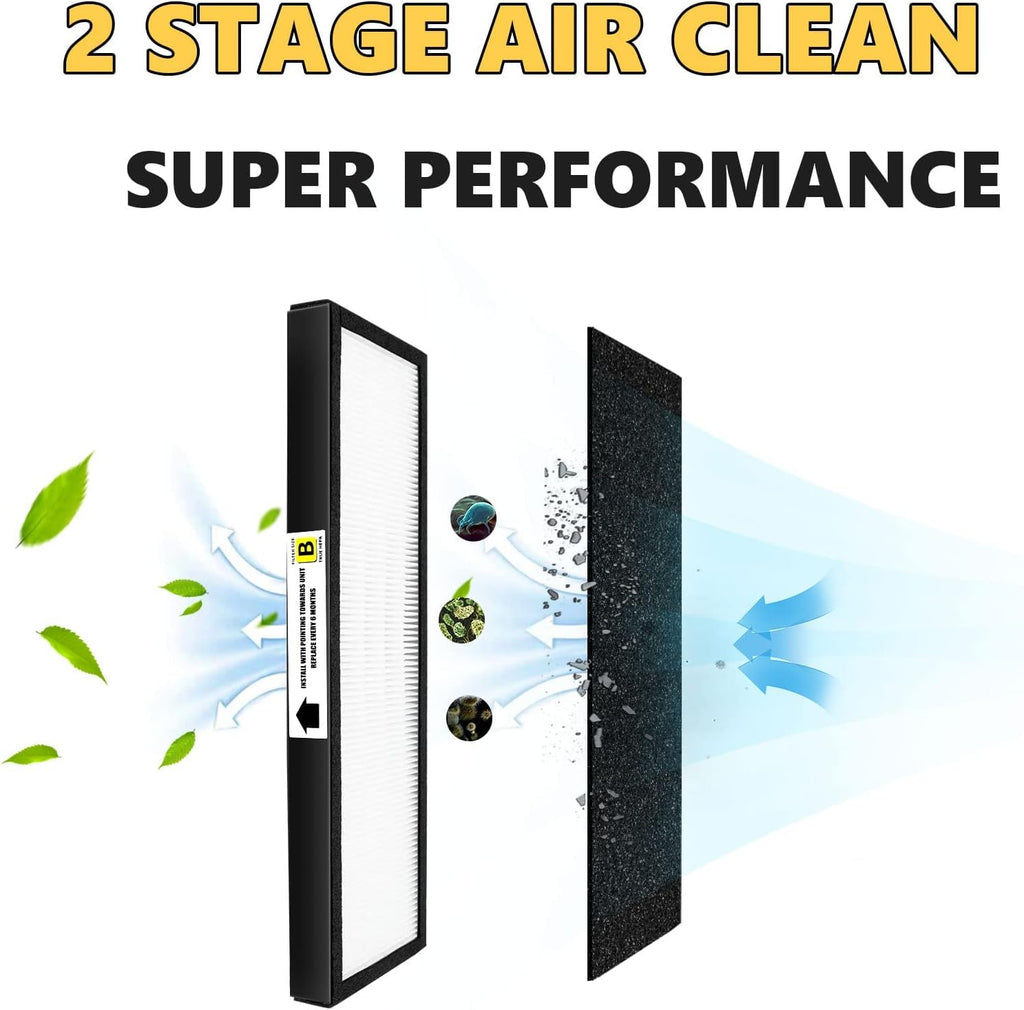 4 Packs FLT4825 True HEPA Filter B Replacement Compatible with AC4825 AC4300 AC4800 AC4900 AC4850, 4 HEPA Filter and 6 Carbon Pre Filters
